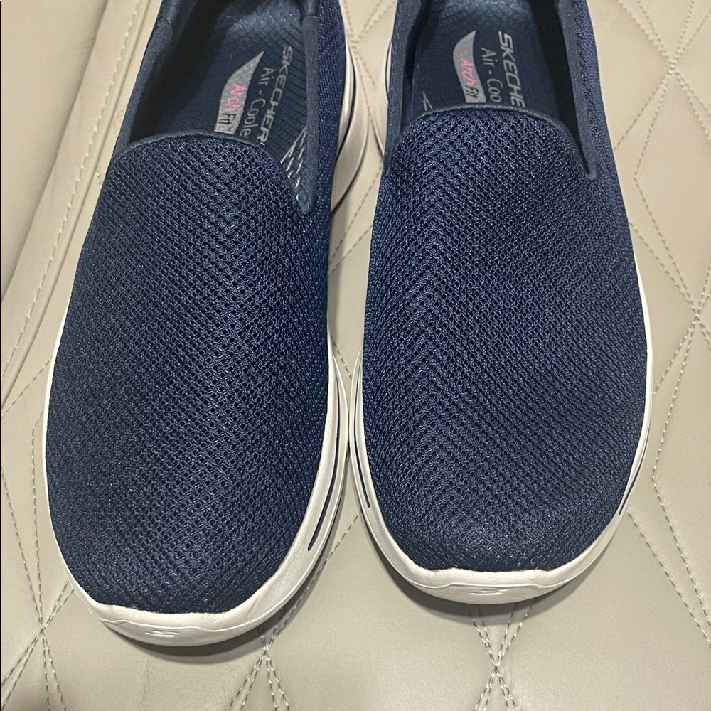 Skechers Navy Go Walk Arch Fit Slip-Ons - Picture 8 of 8